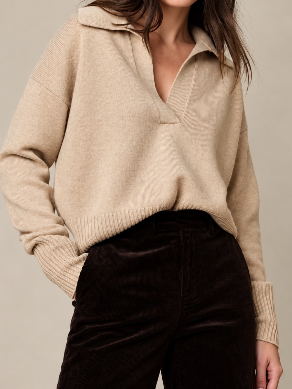 NWT Banana Republic Organic Cotton Sailor Beige Pullover Sweater